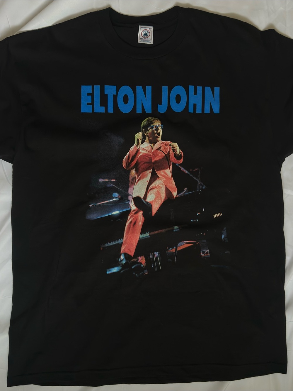 vintage 1997 Elton John Solo Tour ("The Big Picture") black concert t-shirt
